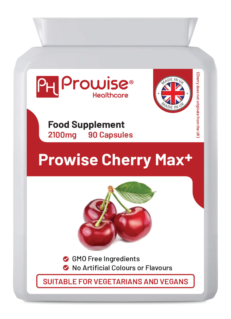 Cherry Max+ 2100mg Montmorency Black Cherry Vegan Capsules - 90 Count High Strength