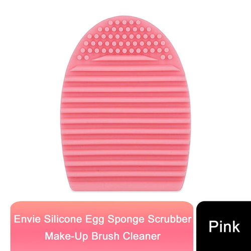 Silicone egg makeup brush cleaner sponge scrubber in pink and purple