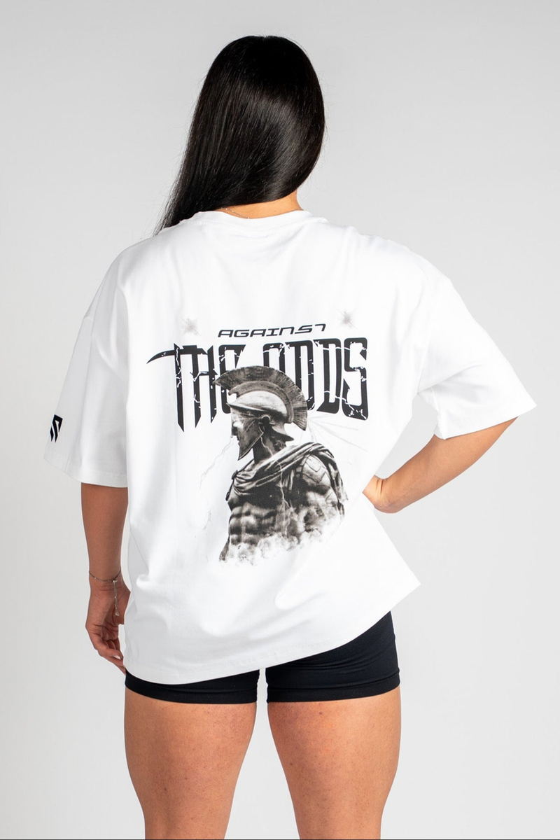 Animus Defy oversized white t-shirt 250GSM premium cotton-elastane