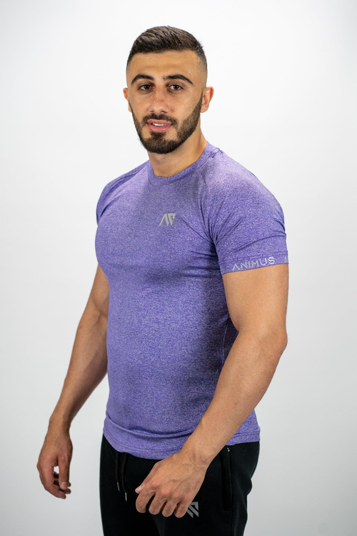 Animus Tempo slim fit t-shirt in purple with reflective logo