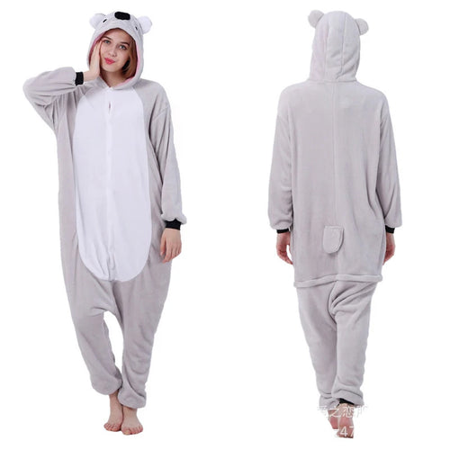 Animal onesie pyjamas - adorable bear cat cosplay sleepwear in brown