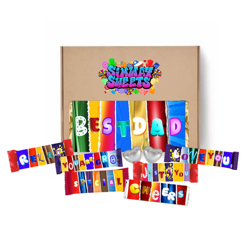 Father's Day novelty chocolate gift box for Best Dad with fun wrappers