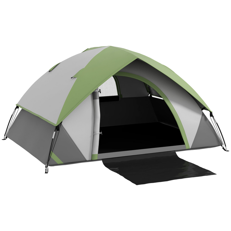 Outsunny 2-Person Waterproof Camping Tent 3000mm - Sewn-In Groundsheet (Green)