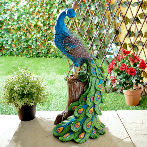 Solar Peacock Garden Ornament - Light-Up Outdoor Garden Décor