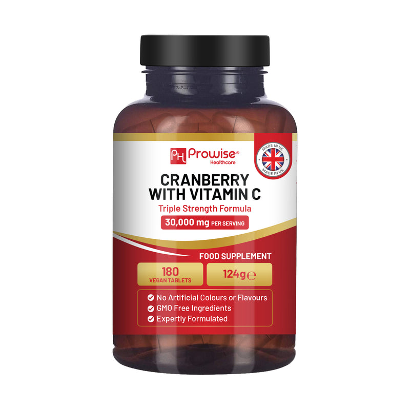 Prowise Triple Strength Cranberry 30000mg with Vitamin C - 180 vegan tablets