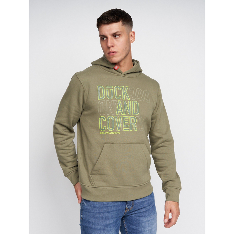 Duck and Cover Pecklar men's olive pullover hoodie