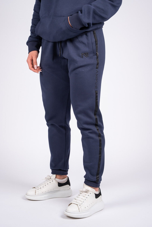 Animus Tech joggers in navy slim fit with zipper side pockets