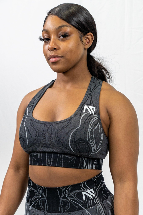Animus Steadfast seamless racerback sports bra in black