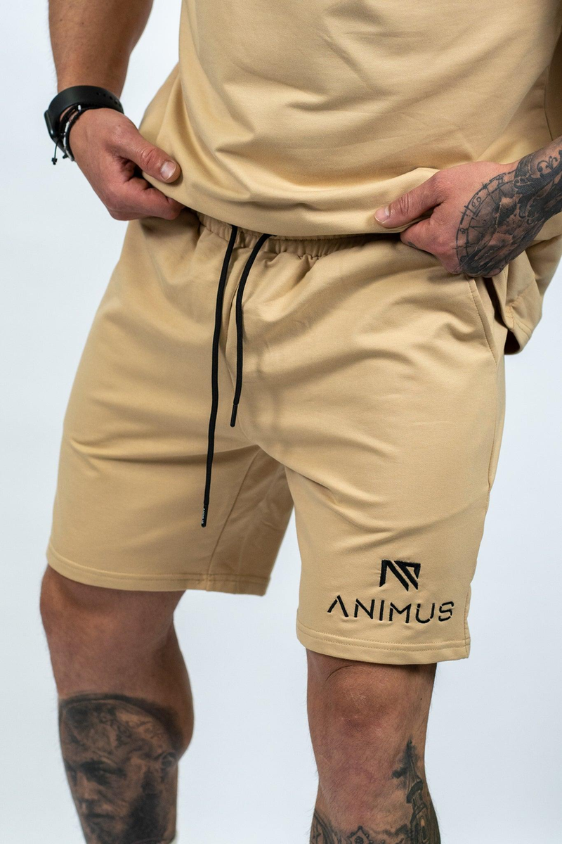 Animus Core Shorts V1 in beige - soft cotton blend with side pockets