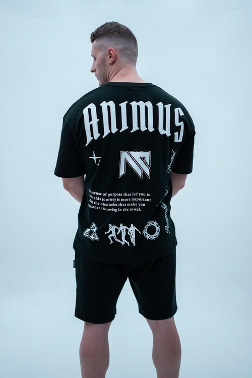 Animus Momentum Set Origin - black and white cotton t-shirt and shorts