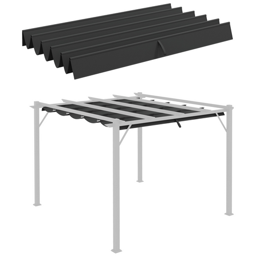 Outsunny 3x3m Pergola Replacement Canopy Grey - Gazebo Shade Cover
