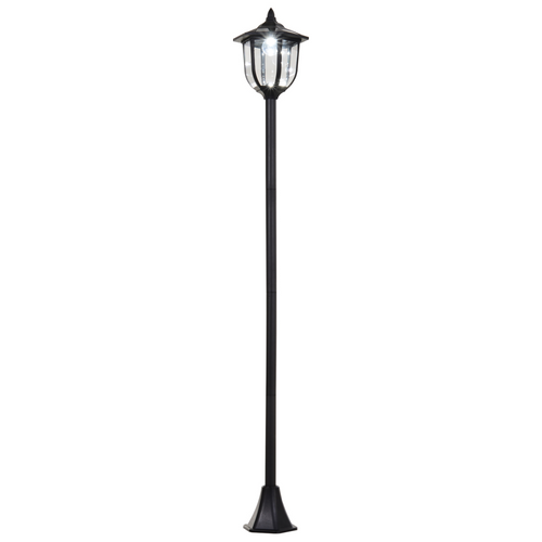 Garden Solar LED Lamp Post 1.77m - Freestanding Outdoor Light (Black)