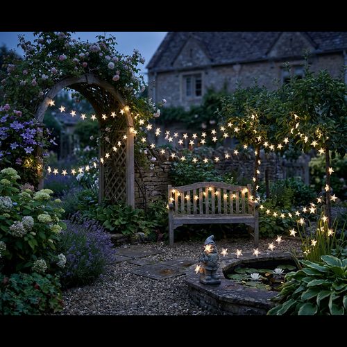 String Star Solar Fairy Lights - Set of 50 Garden Lights